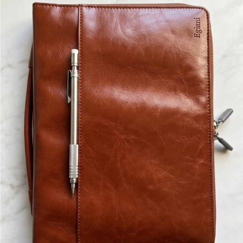 Egiant Bible Cover Case Brown Faux Leather with YKK Zipper Christian“GOD” - Picture 3 of 11